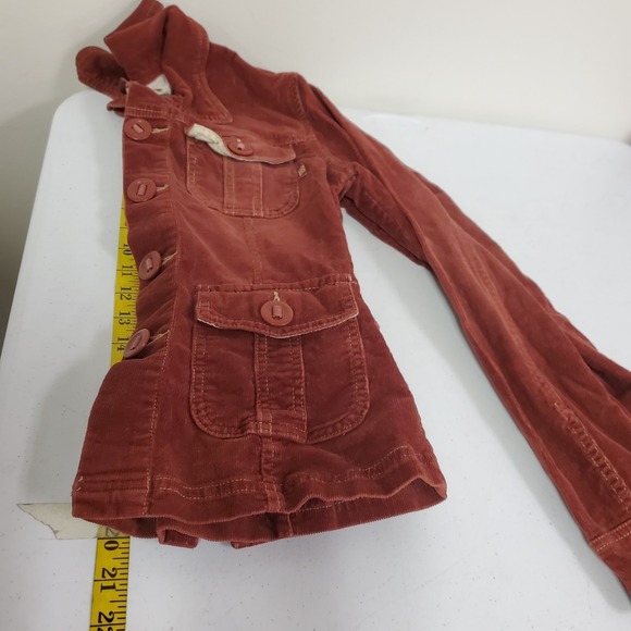 Plugg Womens Y2K Corduroy Fall Vibes Jacket Size S Red Gilmore‎ Girls Layers - Picture 8 of 10